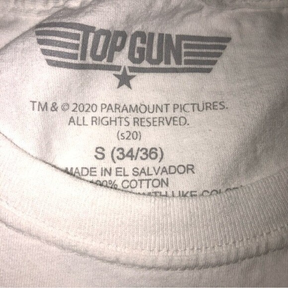 Top Gun White Tee T-Shirt Small Unisex - Picture 5 of 5